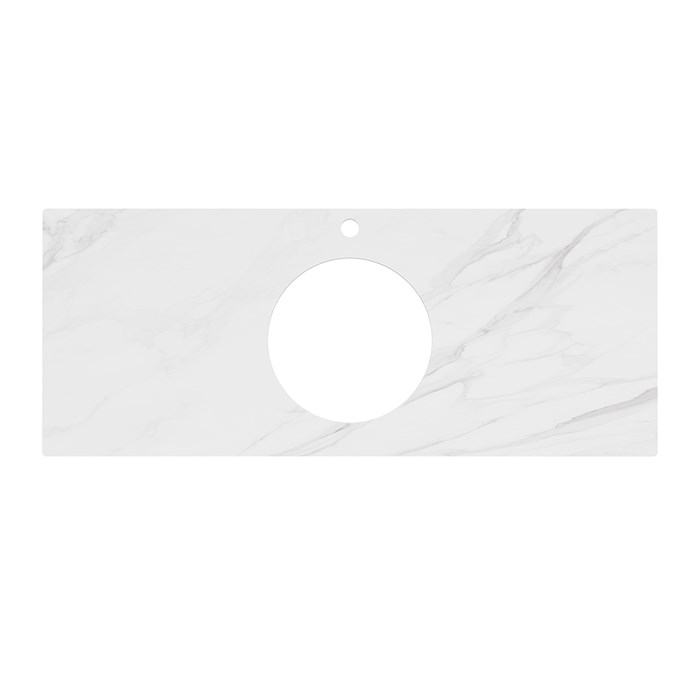 PL5.SG507120R/120 Столешница из керамогранита для накладных раковин, Монте Тиберио 120 см, белый натуральный - фото 81341