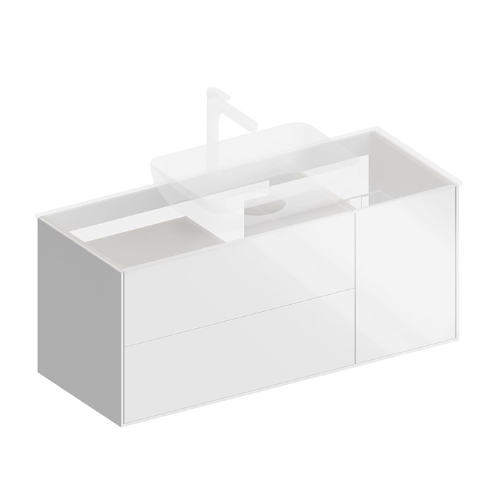 PLB.M.120.3/WHT.V Тумба PLAZA Modern подвесная 120, 3 ящика, белая глянцевая - фото 83606
