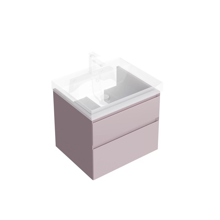 CUB.60.2/MAL Тумба CUBO подвесная с ящиками 60, мальва матовая - фото 88004