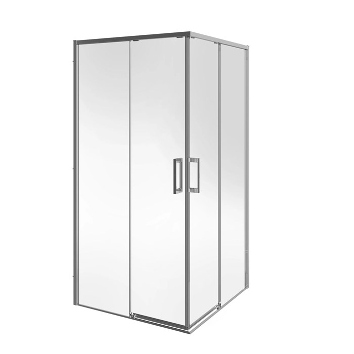 LN.100.SSD.CR Душевой уголок Lindo/Линдо раздвижной с функцией плавного открывания и закрывания, квадратный,100х100х195, хром - фото 88796