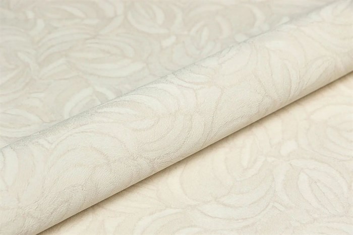 KM8611 Обои виниловые Мираж,  база универсальная,бежевый светлый, листья (1, Т A) смещённая стыковка - фото 89871