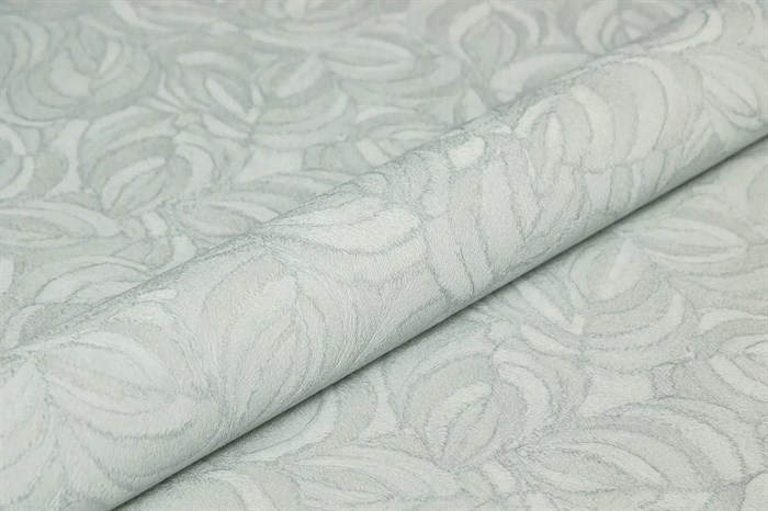 KM8617 Обои виниловые Мираж,  база универсальная,голубой, листья (1, Т A) смещённая стыковка - фото 89901