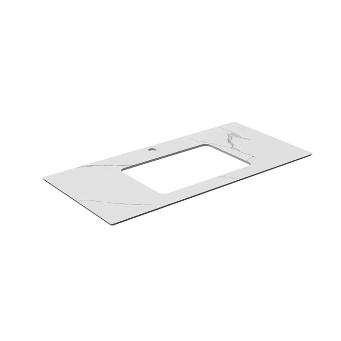 PL3.SG50008220R/100 Столешница из керамогранита для раковин, встраиваемых снизу, Монте Тиберио 100 см, белый натуральный - фото 90815