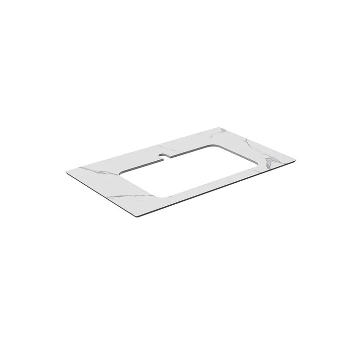 PL2.SG50008220R/80 Столешница из керамогранита для раковин, встраиваемых сверху, Монте Тиберио 80 см, белый натуральный - фото 90850