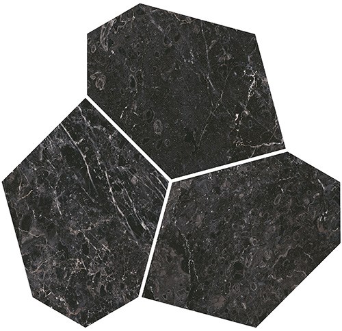 KMD2HID025BR Декор Марсель наборный чёрный глянцевый обрезной 26,5x25,5x0,9 - фото 91170
