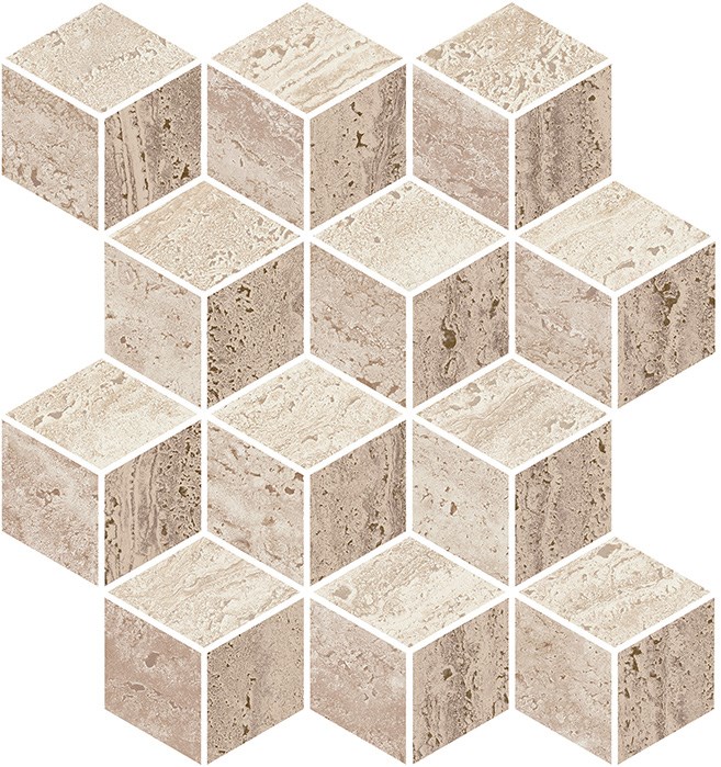 KMD2MSM019BR Декор Про Травертин мозаичный микс матовый обрезной 34,5x37x0,9 - фото 91217