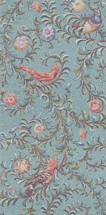 KMP2STA004BR3X Панно Райский сад бирюзовый матовый обрезной (из 3-х частей 60x119,5x0,9) 180x119,5x0,9 - фото 91221