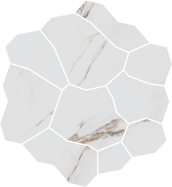 KMD2HID022GR Декор Марсель наборный белый матовый обрезной 31,5x34,2x0,9 - фото 91299