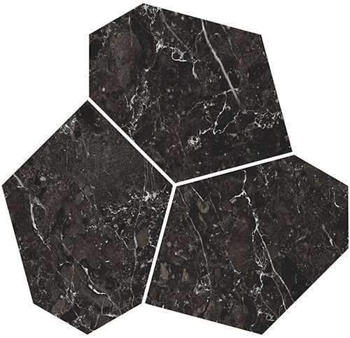 KMD2HID028GR Декор Марсель наборный чёрный матовый обрезной 26,5x25,5x0,9 - фото 91302