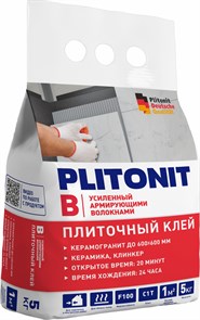 {{photo.Alt || photo.Description || 'PLITONIT В усиленный армирующими волокнами для керамогранитной и керамич плитки, класс С1Т, 5 кг'}}