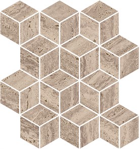 KMD2MSM017BR Декор Про Травертин мозаичный бежевый тёмный матовый обрезной 34,5x37x0,9