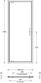 VE.80.PD.BLK.M Душевая дверь Vetro/Ветро, распашная, 80х195, матовый черный - фото 57423