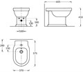 PO.bidet.01 Биде Pompei/Помпеи напольное, белый глянцевый - фото 64401