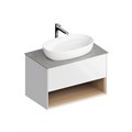 PLB.M.80.1/WHT.V Тумба PLAZA Modern подвесная 80, 1 ящик + полка, белая глянцевая - фото 83566