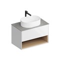 PLB.M.80.1/WHT.V Тумба PLAZA Modern подвесная 80, 1 ящик + полка, белая глянцевая - фото 83569