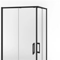 LN.100.SSD.BLK.M Душевой уголок Lindo/Линдо, раздвижной с функцией плавного открывания и закрывания, квадратный, 100х100х195, матовый черный - фото 88803