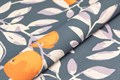 KM8503 Обои виниловые Шафран мотив,синий,  апельсины 1,06х10 (1, Т B) прямая стыковка - фото 89788